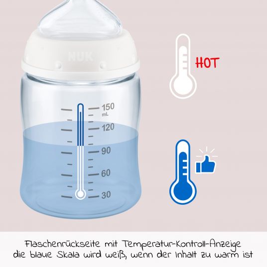 Nuk Bottiglia in PP First Choice Plus 150 ml + beccuccio in silicone - Controllo temperatura - Disney Winnie Pooh - Blu