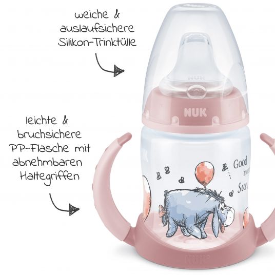 Nuk PP-Trinklernflasche First Choice Plus 150 ml + Silikon-Tülle - Temperature Control - Disney Winnie Pooh - Rosa