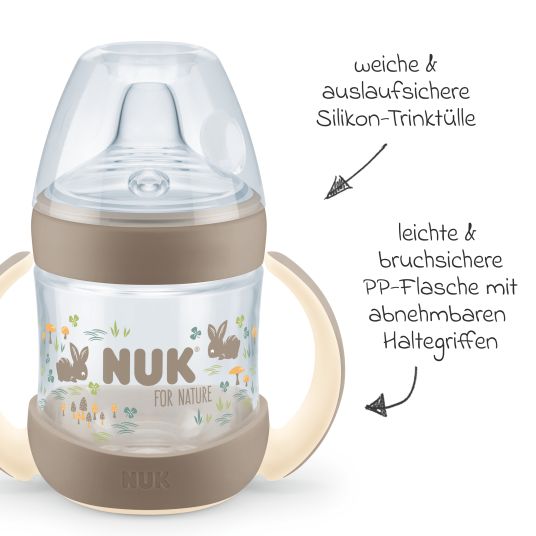 Nuk PP-Trinklernflasche for Nature 150 ml + Silikon-Trinktülle - Beige