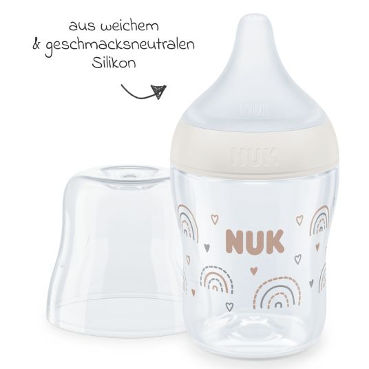 Nuk Premium PP-Flaschen-Set Perfect Match 11-tlg. - 6 Babyflaschen + Flaschenbürste + Milchpulverportionierer + 3 Spucktücher - Regenbogen - Weiß