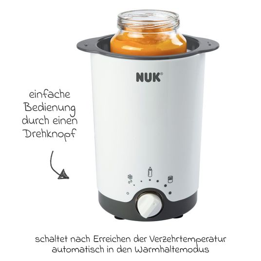 Nuk Premium Starter-Set 9-tlg. - Babykostwärmer + 4 Glas-Flaschen Perfect Match + 1 Flaschenbürste + 3 Spucktücher - Regenbogen - Weiß