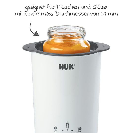 Nuk Premium Starter-Set 9-tlg. - Babykostwärmer + 4 Glas-Flaschen Perfect Match + 1 Flaschenbürste + 3 Spucktücher - Regenbogen - Weiß