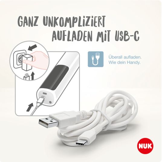 Nuk Premium Still-Set Deluxe 67-tlg. - elektr. Milchpumpe Soft&Easy + 3 PP-Flaschen Perfect Match + 60 Stilleinlagen + 3 Spucktücher - Regenbogen - Weiß