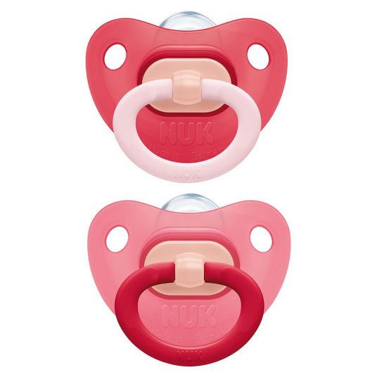 Nuk Pacifier 2 Pack Fashion - Silicone 6-18 M - Red Pink