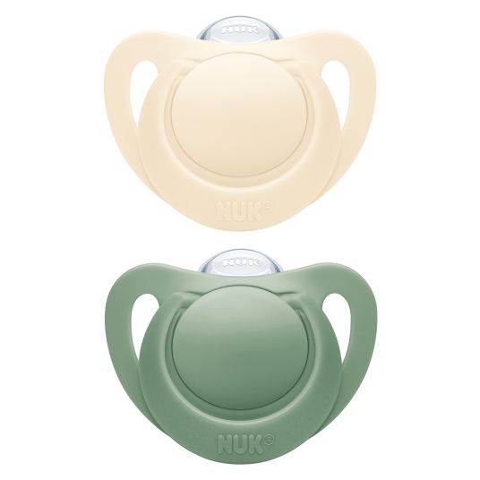 Nuk Pacifier 2-pack for Nature - Silicone 0-6 M - Green / Beige