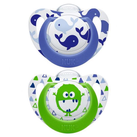 Nuk Pacifier 2 Pack Genius Color - Silicone 6-18 M - Blue Green