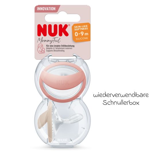 Nuk Succhietto 2-pack MommyFeel - Silicone 0-9 M - Blush / Sanstone