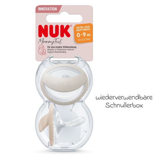 Nuk Pacifier 2-pack MommyFeel - Silicone 0-9 M - Greige / Sandstone