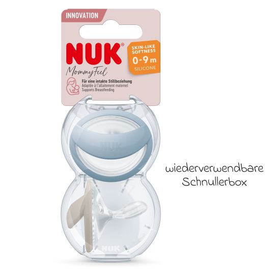 Nuk Succhietto 2-pack MommyFeel - Silicone 0-9 M - Jeans / Greige