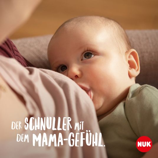 Nuk Schnuller 2er Pack MommyFeel - Silikon 0-9 M - Jeans / Greige