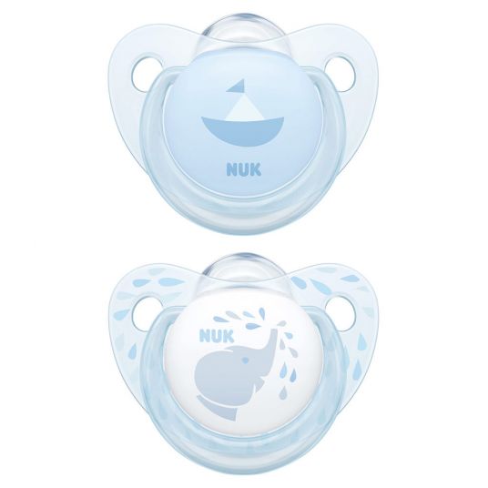 Nuk Pacifier 2 Pack Trendline - Silicone 0-6 M - Baby Blue