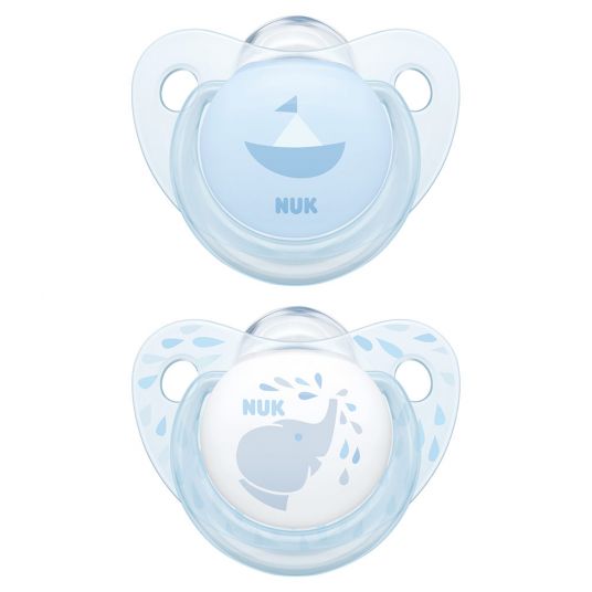 Nuk Pacifier 2 Pack Trendline - Silicone 6-18 M - Baby Blue