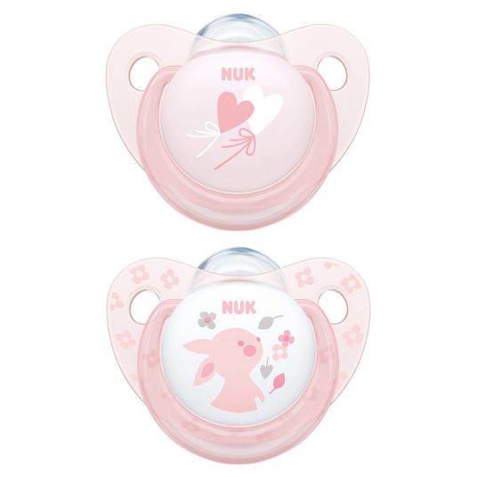 Nuk Pacifier 2 Pack Trendline - Silicone 6-18 M - Baby Rose