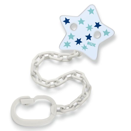Nuk Pacifier chain for pacifier with grasping ring - Star - Blue