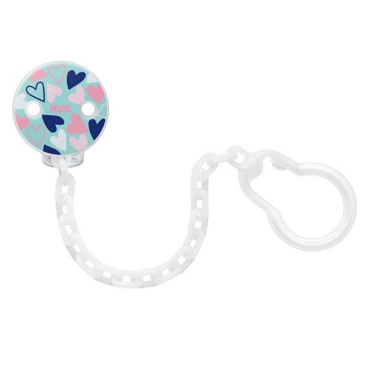 Nuk Pacifier chain - hearts turquoise