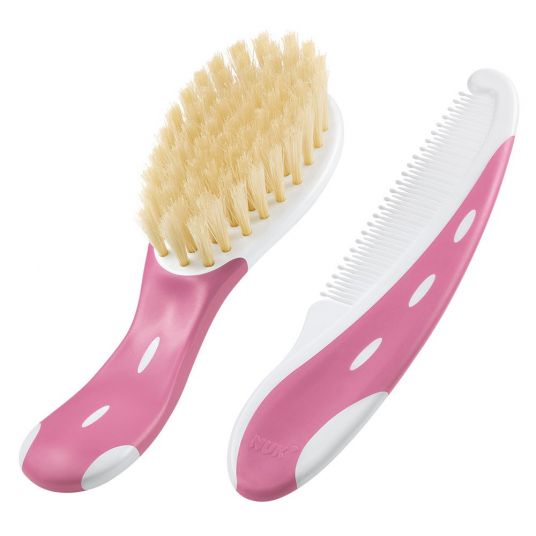 Nuk Set comb & natural hair brush - pink