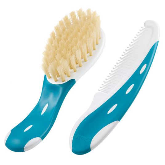 Nuk Set comb & natural hair brush - turquoise