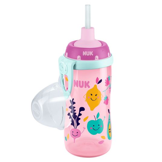 Nuk Soft-Trinkhalm-Becher Flexi Cup 300 ml - Tropisch - Rosa Mint
