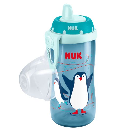 Nuk Kiddy Cup 300 ml Bottiglia per bere - Pinguino - Menta blu