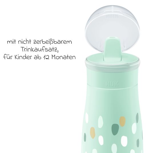 Nuk Trinkflasche Mini-Me Flip Cup - mit bissfestem Trinkaufsatz 450 ml - Punkte - Mint