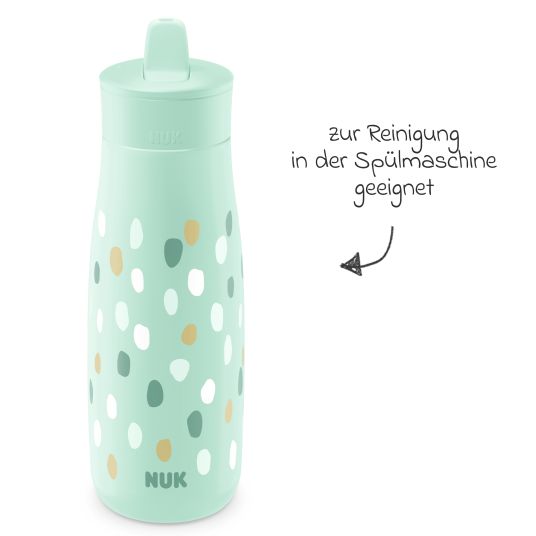 Nuk Mini-Me Flip Cup drinking bottle - with bite-proof drinking top 450 ml - dots - mint