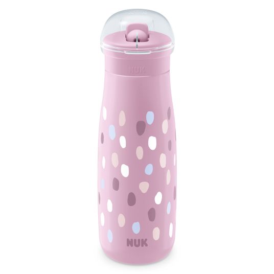 Nuk Mini-Me Flip Cup drinking bottle - with bite-proof drinking top 450 ml - dots - purple