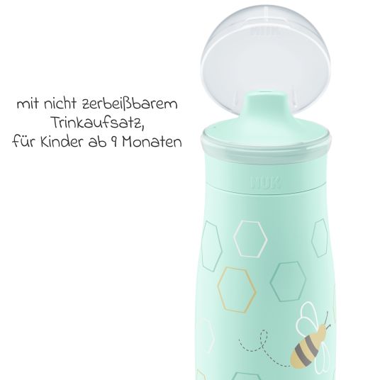 Nuk Mini-Me Sip Cup drinking bottle - with bite-proof drinking lid 300 ml - Bee - Mint