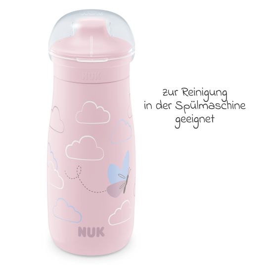 Nuk Trinkflasche Mini-Me Sip Cup - mit bissfestem Trinkaufsatz 300 ml - Schmetterling - Rosa
