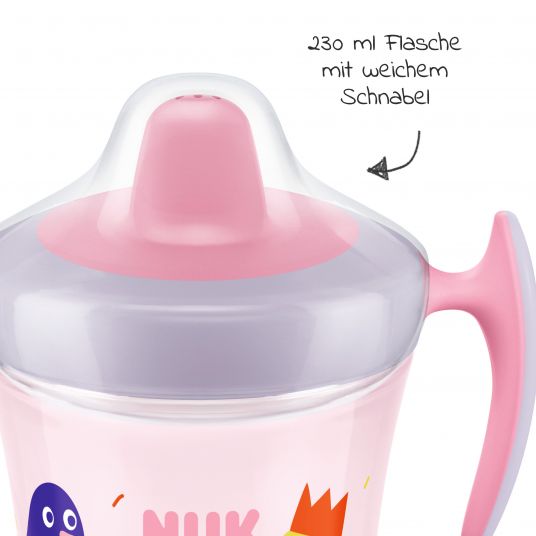 Nuk Trinklern-Becher Evolution Trainer Cup 230 ml - mit weichem Schnabel - Rosa
