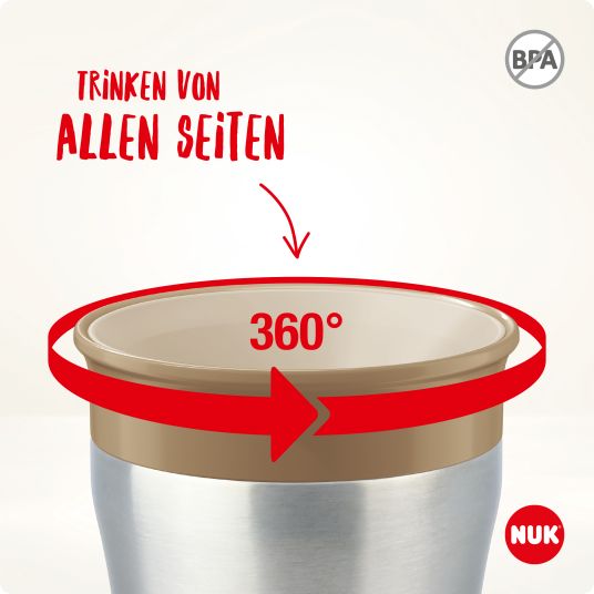 Nuk Trinklern-Becher Magic Cup Edelstahl 230 ml - Türkis