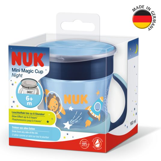 Nuk Trinklern-Becher Mini Magic Cup 160 ml - Glow in the Dark - Blau