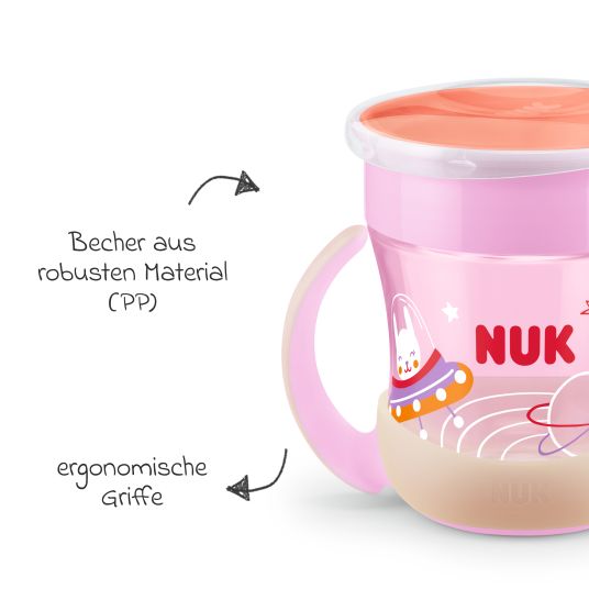 Nuk Trinklern-Becher Mini Magic Cup 160 ml - Glow in the Dark - Rosa