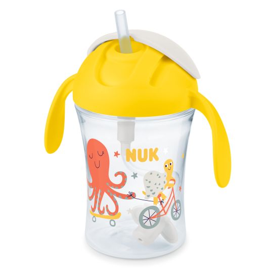 Nuk Motion Cup 230 ml - with soft straw - Yellow