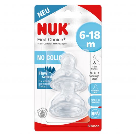 Nuk Trinksauger 2er Pack First Choice Plus - Silikon Gr. 2 Flow Control
