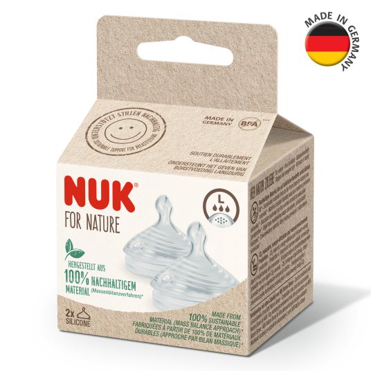 Nuk Trinksauger 2er Pack for Nature - Silikon Gr. L