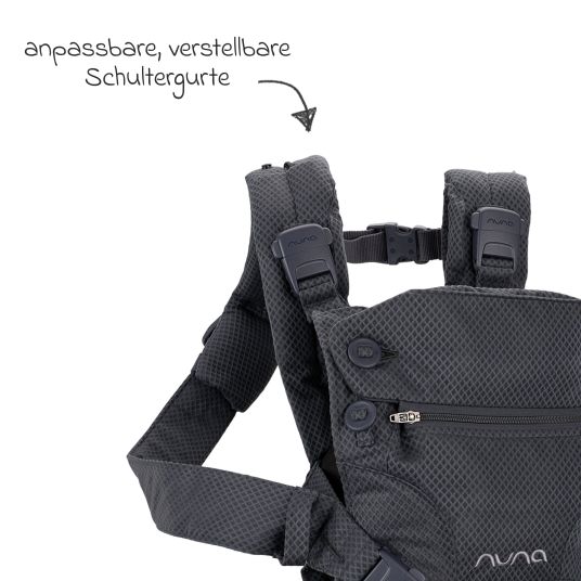 Nuna 4in1 Babytrage CUDL Clik für Neugeborene ab 3,5 kg bis 16 kg einsetzbar mit 4 Tragepositionen, Klickverschluss inkl. Zubehör - Denim