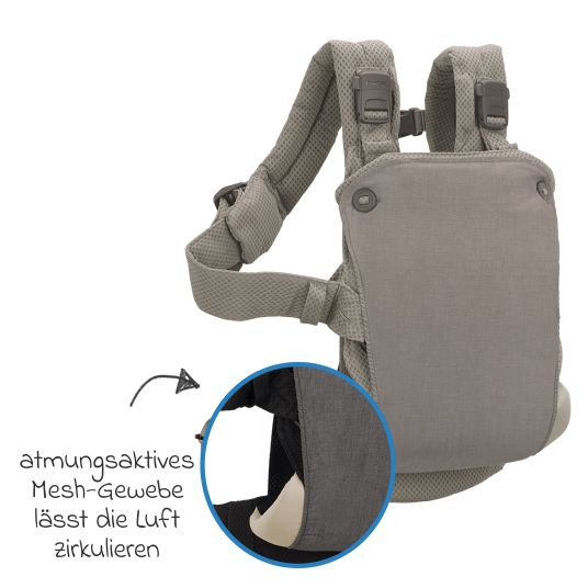 Nuna 4in1 Babytrage CUDL Clik für Neugeborene ab 3,5 kg bis 16 kg einsetzbar mit 4 Tragepositionen, Klickverschluss inkl. Zubehör - Fog