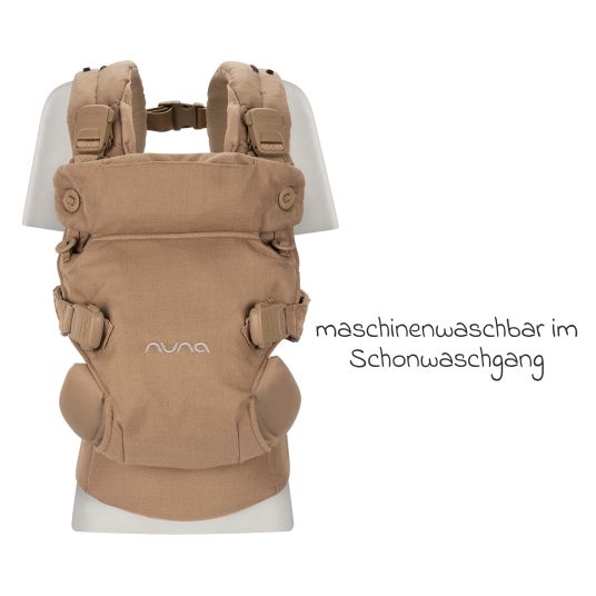 Nuna 4in1 Babytrage CUDL Luxe für Neugeborene ab 3,5 kg bis 16 kg einsetzbar mit 4 Tragepositionen, Klickverschluss inkl. Zubehör - Canyon