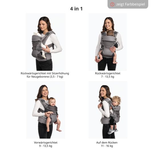 Nuna 4in1 Babytrage CUDL Luxe für Neugeborene ab 3,5 kg bis 16 kg einsetzbar mit 4 Tragepositionen, Klickverschluss inkl. Zubehör - Canyon