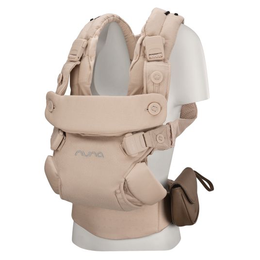 Nuna 4in1 Babytrage CUDL Luxe für Neugeborene ab 3,5 kg bis 16 kg einsetzbar mit 4 Tragepositionen, Klickverschluss inkl. Zubehör - Pearl