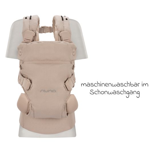 Nuna 4in1 Babytrage CUDL Luxe für Neugeborene ab 3,5 kg bis 16 kg einsetzbar mit 4 Tragepositionen, Klickverschluss inkl. Zubehör - Pearl