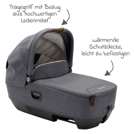 Nuna Auto-Babywanne CARI next im Auto und auf dem Kinderwagen verwendbar - Granite