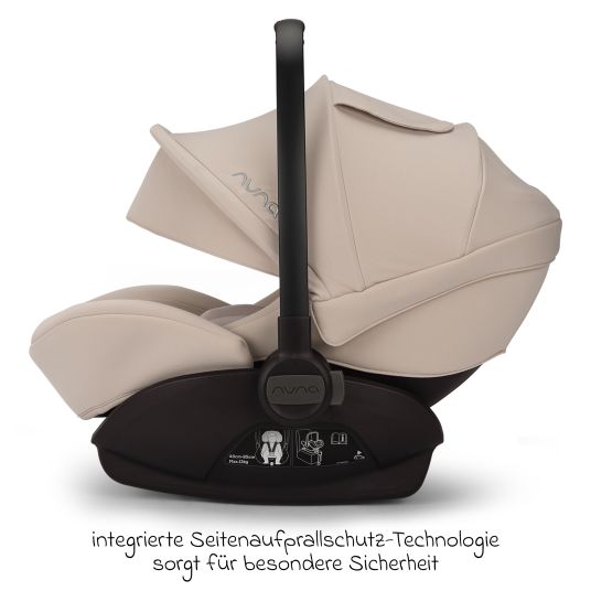 Nuna Babyschale ARRA next i-Size ab Geburt bis 13 kg (40 cm - 85 cm) Liegeposition 157° inkl. Sitzverkleinerer & Sonnenverdeck nur 3,5 kg - Biscotti