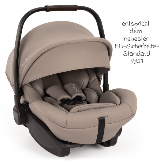 Nuna Babyschale ARRA next i-Size ab Geburt bis 13 kg (40 cm - 85 cm) Liegeposition 157° inkl. Sitzverkleinerer & Sonnenverdeck nur 3,5 kg - Cedar