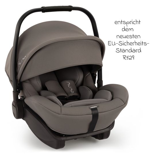 Nuna Babyschale ARRA next i-Size ab Geburt bis 13 kg (40 cm - 85 cm) Liegeposition 157° inkl. Sitzverkleinerer & Sonnenverdeck nur 3,5 kg - Granite