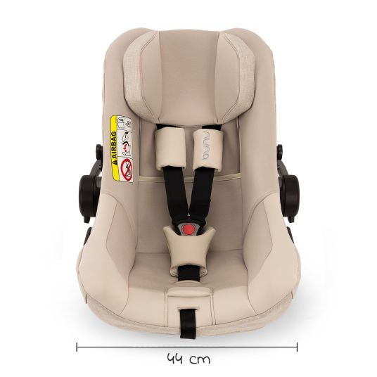 Nuna Infant car seat PIPA next i-Size from birth to 13 kg (40 cm - 83 cm) incl. seat reducer, sun canopy with Dream Drape only 2.8 kg - Biscotti