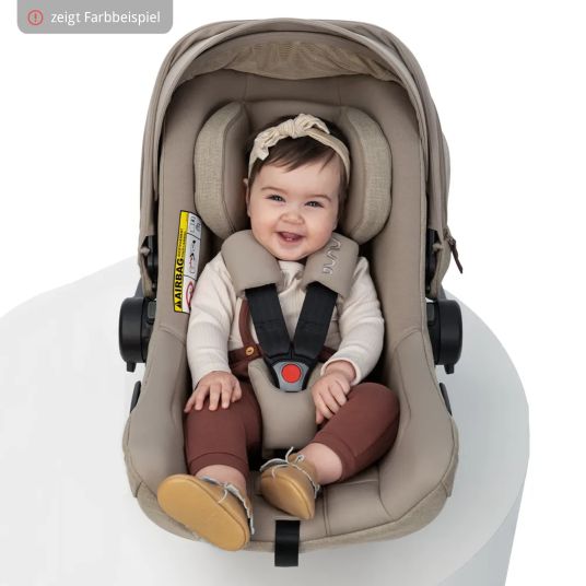 Nuna Infant car seat PIPA next i-Size from birth to 13 kg (40 cm - 83 cm) incl. seat reducer, sun canopy with Dream Drape only 2.8 kg - Biscotti