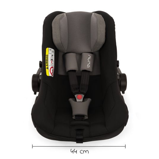 Nuna PIPA next i-Size seggiolino auto per neonati dalla nascita fino a 13 kg (40 cm - 83 cm) incluso riduttore di seduta, capottina con Dream Drape solo 2,8 kg - Caviar