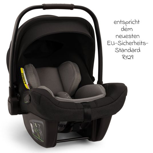 Nuna PIPA next i-Size seggiolino auto per neonati dalla nascita fino a 13 kg (40 cm - 83 cm) incluso riduttore di seduta, capottina con Dream Drape solo 2,8 kg - Caviar