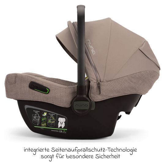 Nuna Babyschale PIPA next i-Size ab Geburt bis 13 kg (40 cm - 83 cm) inkl. Sitzverkleinerer, Sonnenverdeck mit Dream Drape nur 2,8 kg - Cedar